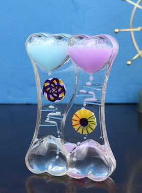 生日礼物减压发呆可爱亚克力油漏油滴沙漏计时器桌面摆件液体水滴