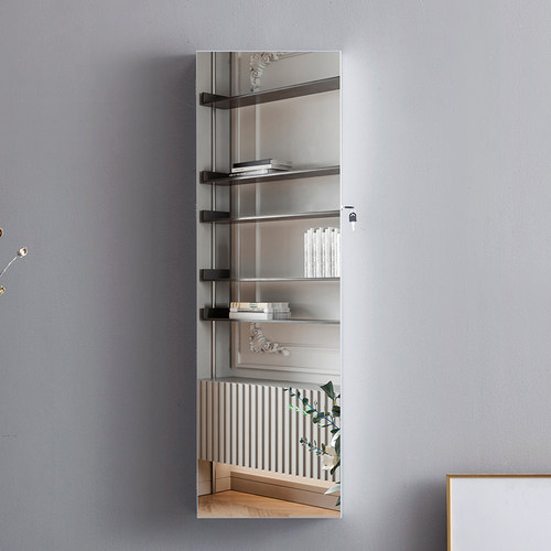 穿衣镜子全身镜挂门挂墙试衣镜卧室壁挂镜化妆柜品首饰收纳柜6185