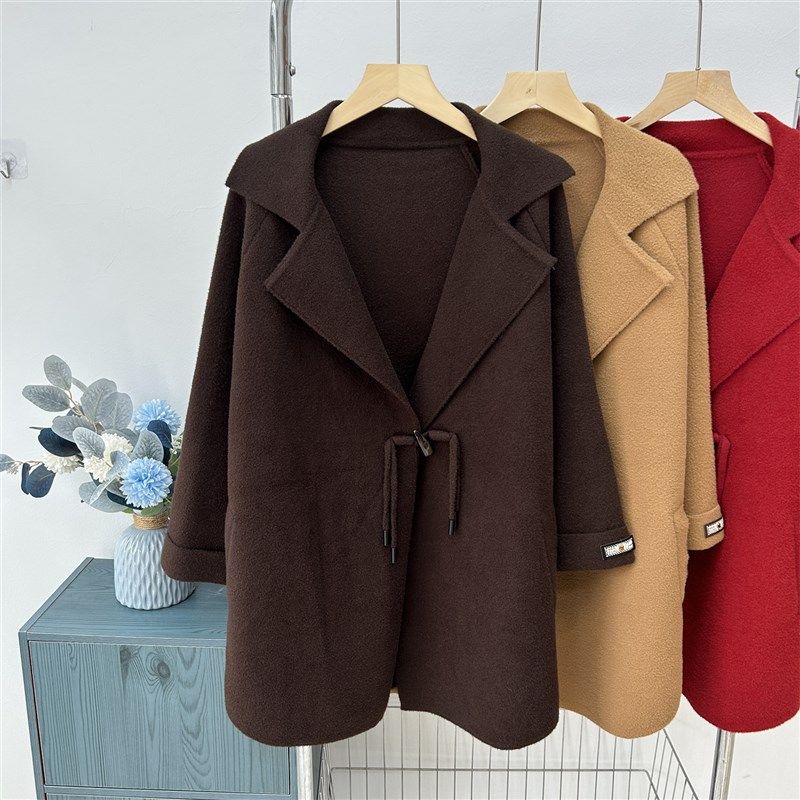 时尚中年妈妈秋装洋气外套大码中老年女双面呢子大衣开衫秋冬衣服,女装/女士精品,中老年女装,淘宝优惠券,粉丝福利购,淘宝优惠卷