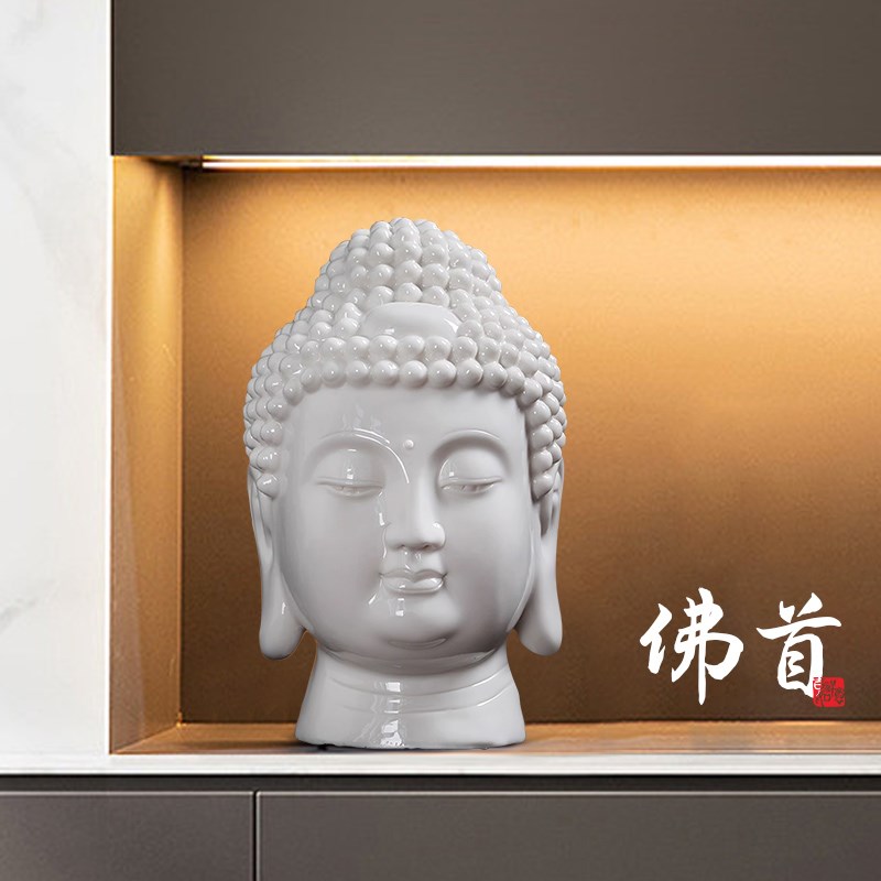 中式玄关创意佛头摆件佛像家居办公室桌面摆设客厅伴手礼送礼物