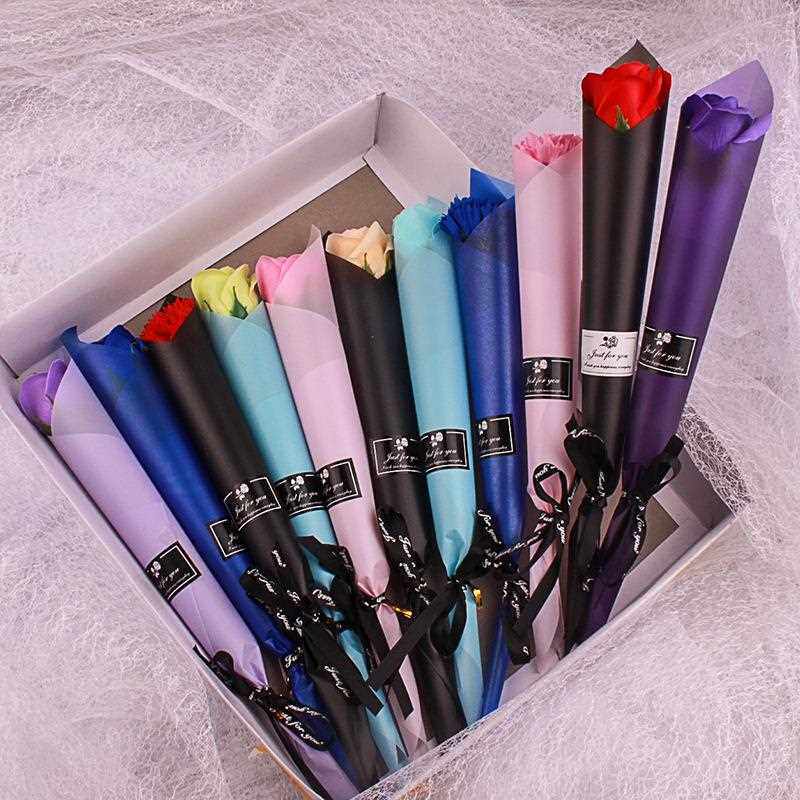 直销新款520礼物玫瑰花香皂花花束情人节礼品仿真康乃馨单支七夕