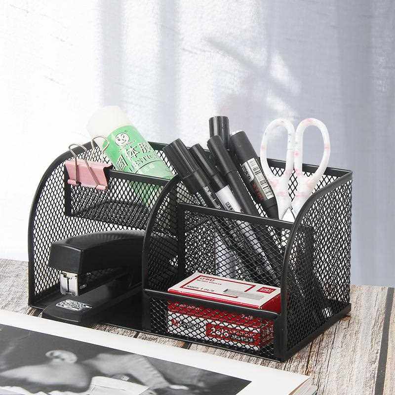 直销新款工厂直发办公桌收纳盒金属镂空分格分层置物架多功能整理