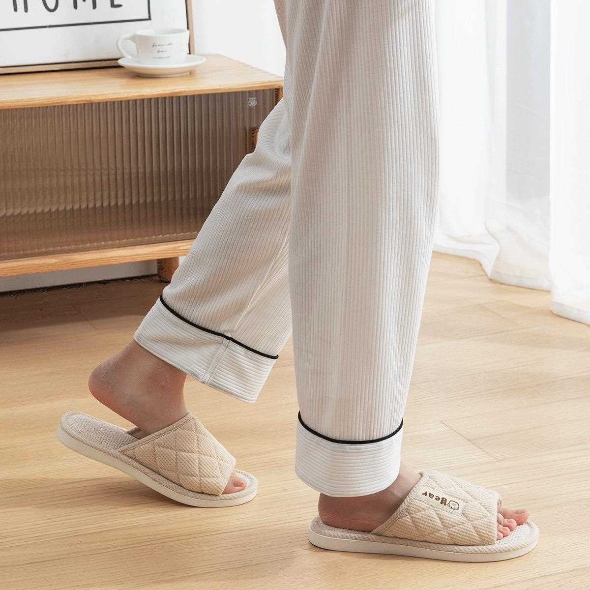 直销新款亚麻拖鞋女春秋室内家居2025新款防滑日式棉麻四季通用拖