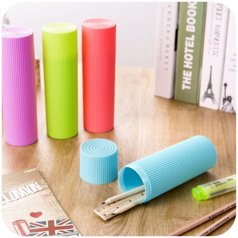 直销新款简约波纹旅行牙刷盒 便携牙刷筒 洗漱用品文具收纳盒