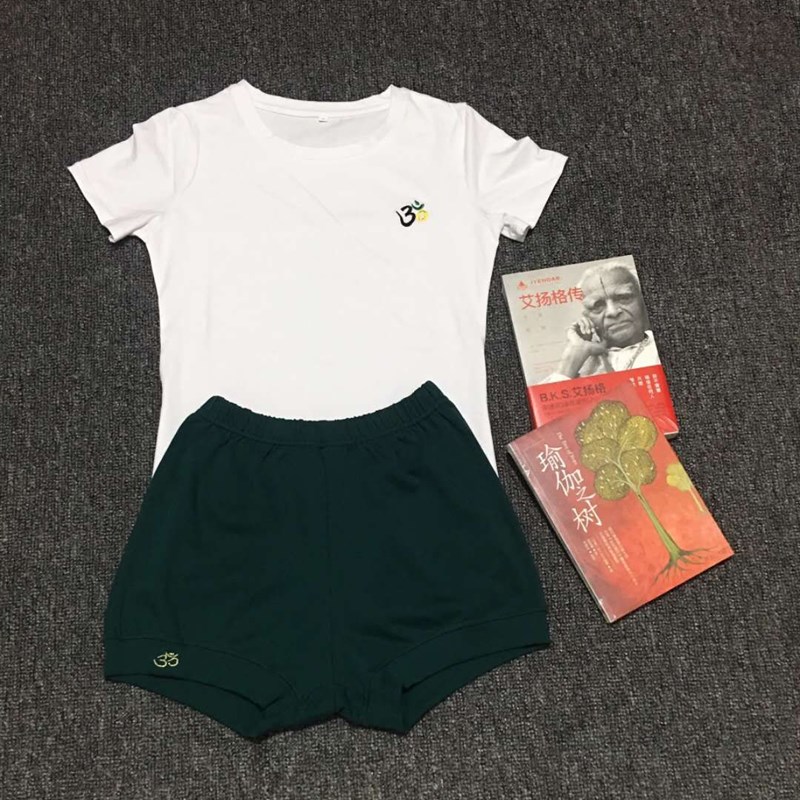艾扬格瑜伽服套装短袖+短裤夏男女款显瘦吸汗透气高弹力