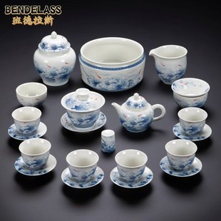 轻奢青花瓷功夫茶具套装 2024新款 家用茶壶茶杯陶瓷整套礼盒装