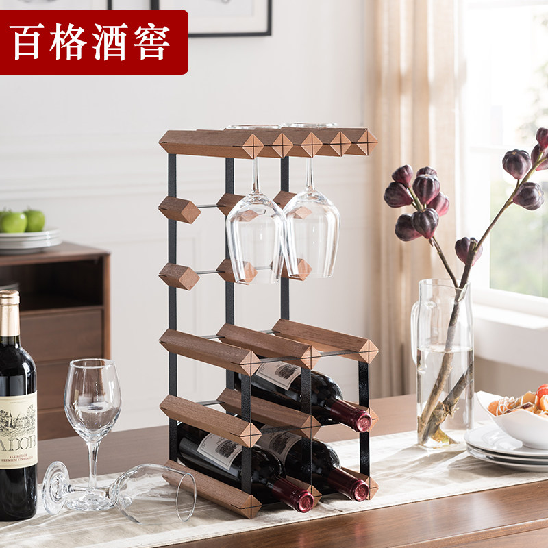 酒架实木酒杯架摆件红酒架倒挂家用葡萄酒红酒置物架高脚杯架