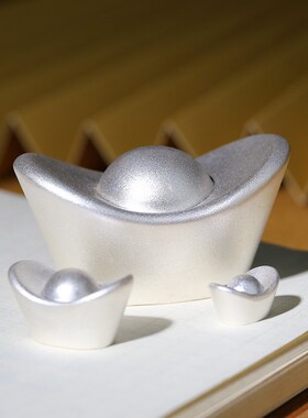 足银S9999银元宝实心古法财字银锭子摆件收藏投资白银银饰品