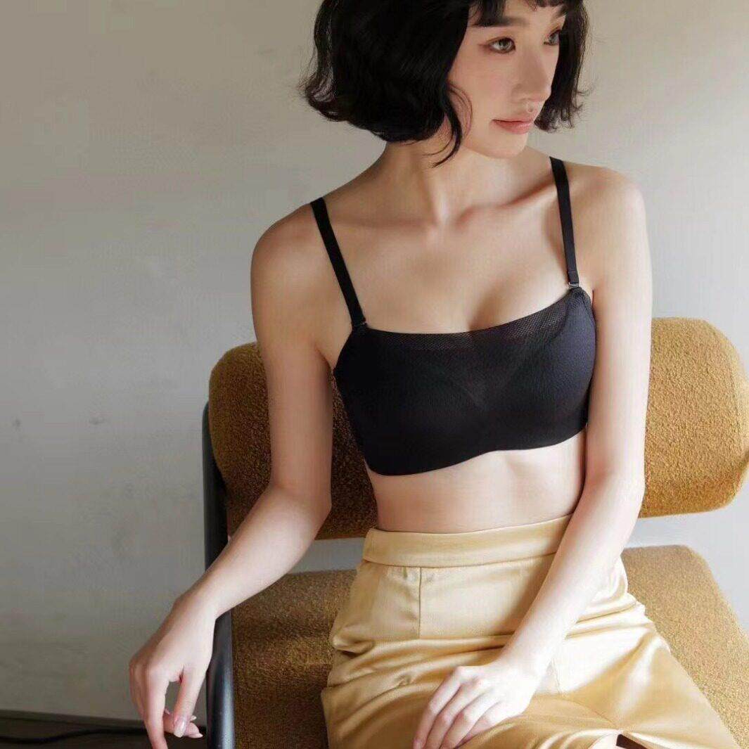 新款直销1956白色抹胸婚纱礼服小胸聚拢薄款无钢圈聚拢内衣按摩文