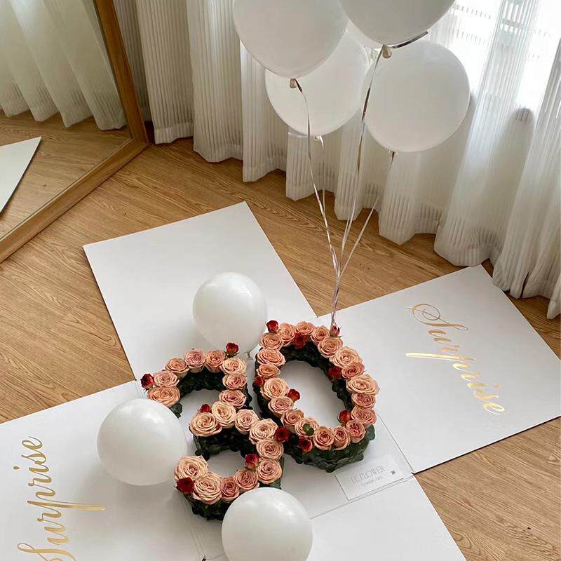 直销新款网红ins生日惊喜气球蛋糕盒子礼物包装盒告白爆炸礼品盒