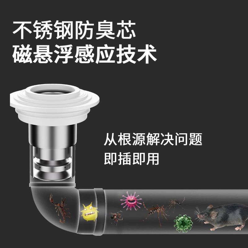 直销新款下水道防臭盖洗衣机排水管接头厨房返反地漏下水管不锈钢