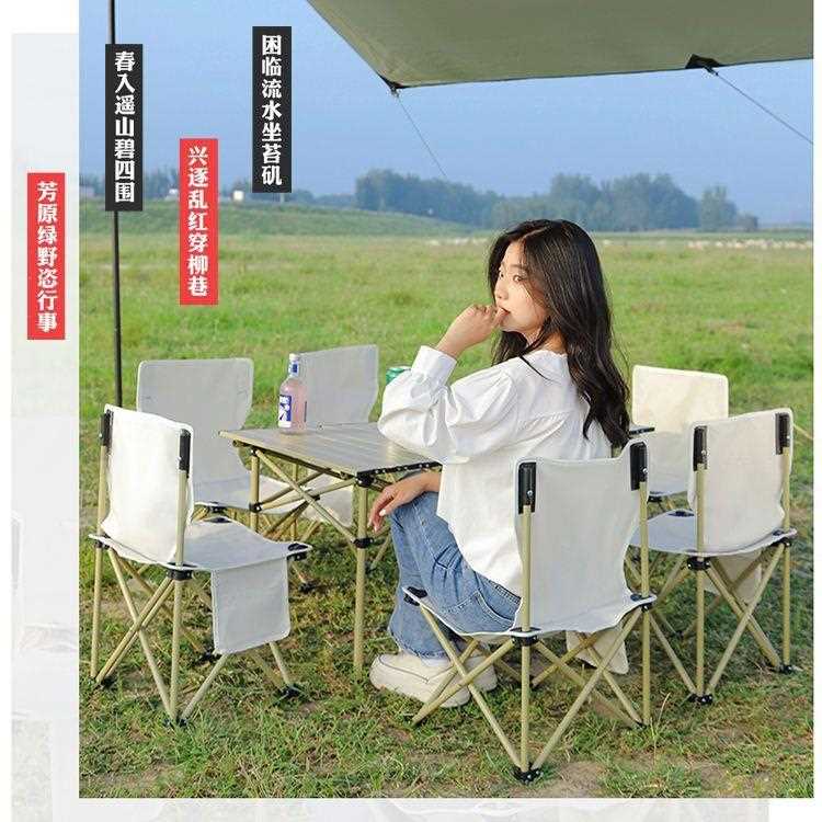 直销新款户外折叠桌椅铝合金桌子露营用品自驾游烧烤桌椅便携式车