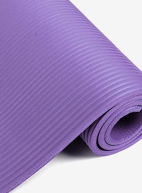 直销新款供应nbr紫色跳绳瑜伽垫加宽加厚12mm高弹折叠舞蹈垫健身