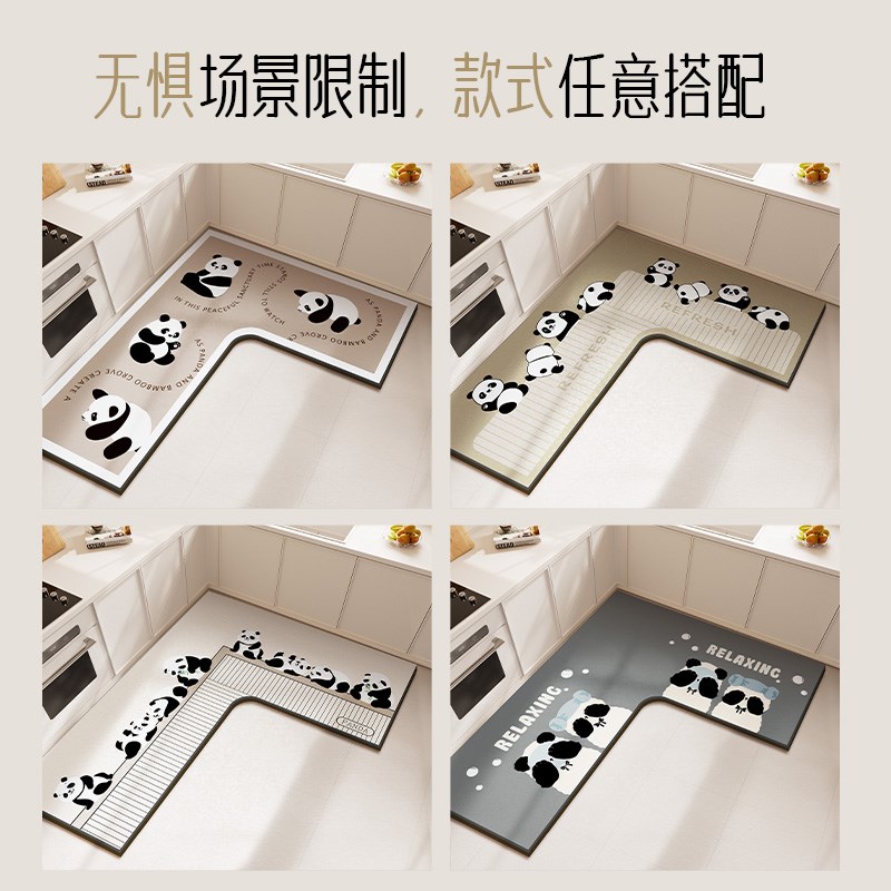 热销l型厨房地垫防滑防油可擦免洗门口防水脚垫子硅藻泥吸水地毯