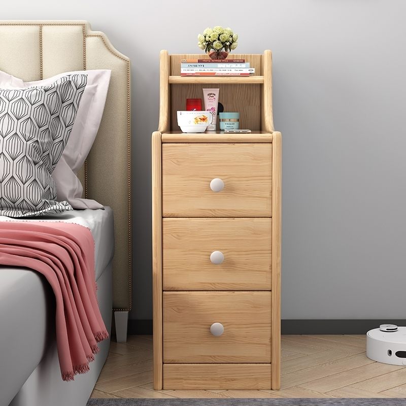 热销床头柜超窄小型实木加高家用卧室沙发夹缝床边柜储物收纳迷你