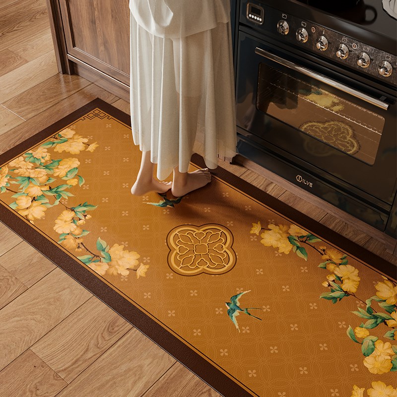 热销画春堂新中式厨房地垫防滑防油吸水垫硅藻泥加厚全铺免洗地毯