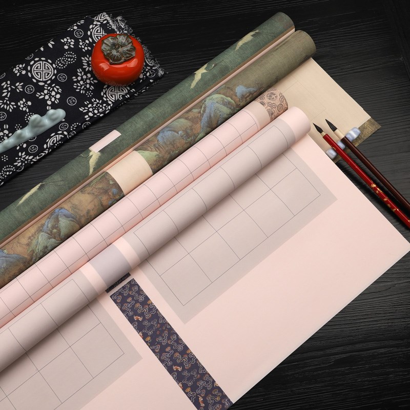 热销锦墨堂蜡染微喷瑞鹤图国风四尺整张国展比赛方格长方格子大中