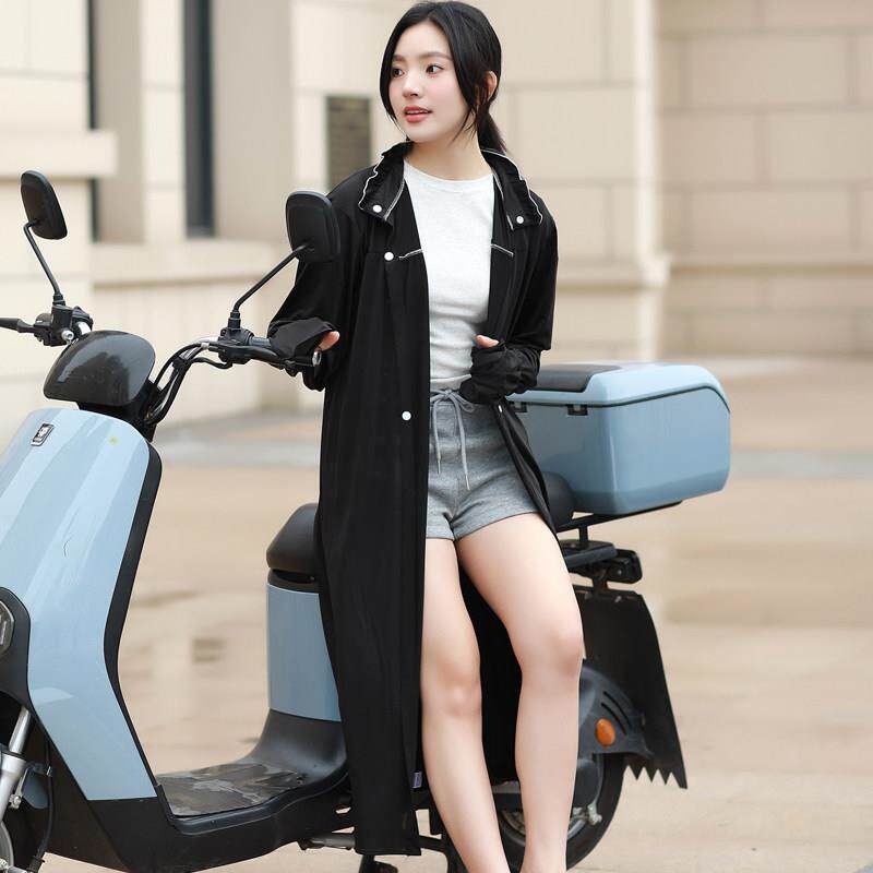 电动车防晒衣春夏季长版骑电动机车抗UV遮阳防晒衣服外套女