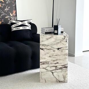 玖楼压克力沙发边几茶几大理石纹路雕塑底座摆台玄关展示台床头柜