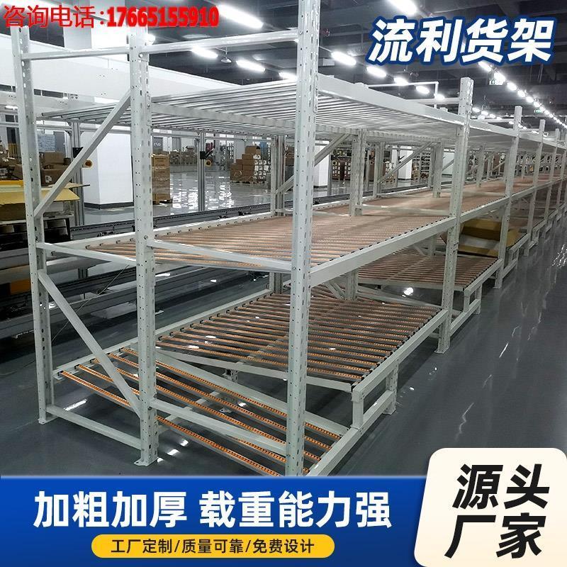 仓库车间线棒滑移滚筒式仓储先进先出重力式流利式货架流利条货架