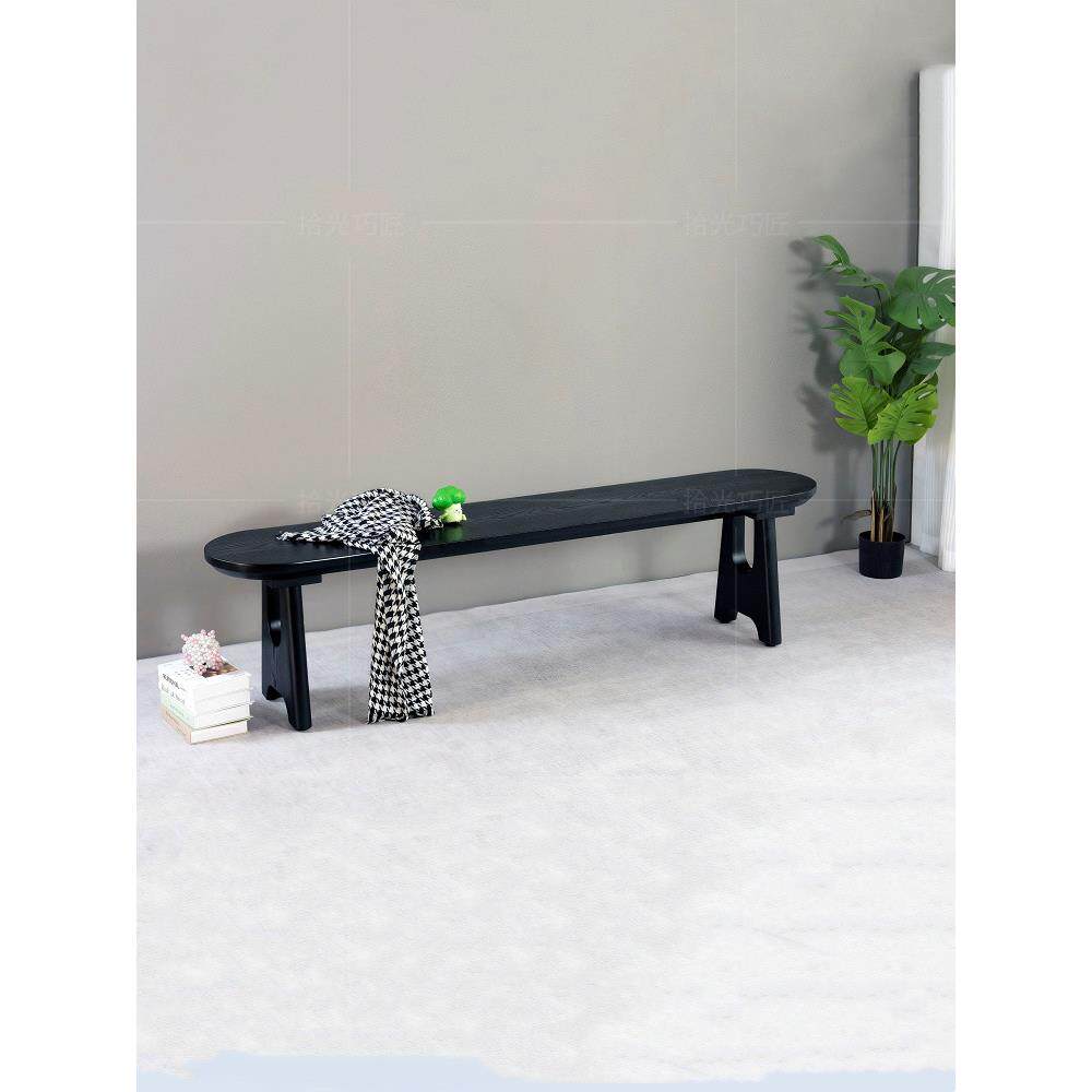 北欧实木长条凳子设计师个性家具简约现代家用换鞋凳床尾凳艺术凳