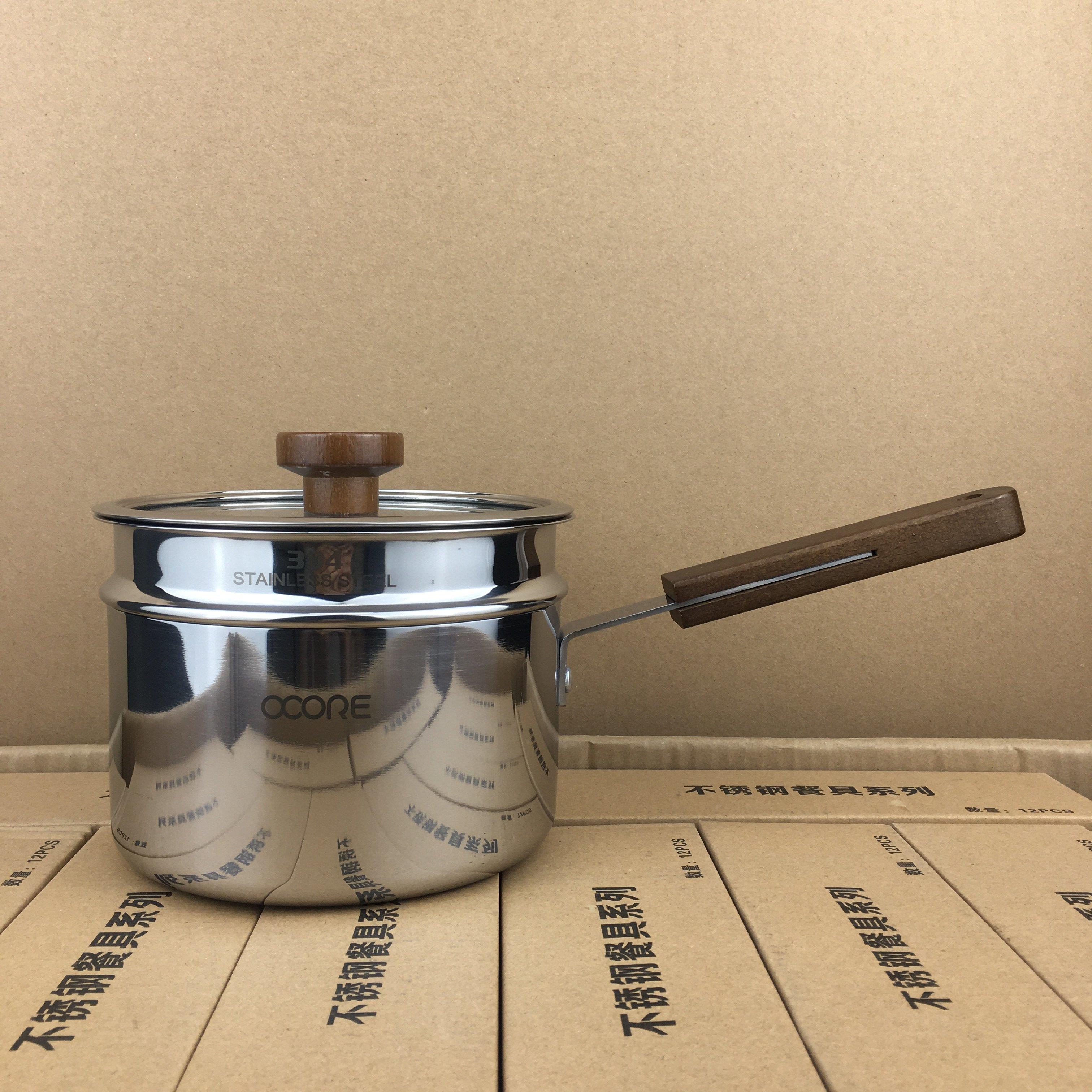316L不锈钢奶锅泡面锅煮面锅无涂层婴儿辅食锅家用小奶锅不沾小锅