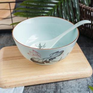 大汤碗陶瓷碗家用大碗可微波炉超大面碗大号炖菜碗餐具大碗 中式