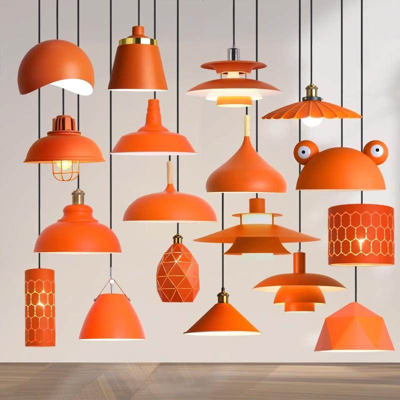 橙色吊灯北欧工业风店铺商用舞蹈房餐馆饭店餐饮幼儿园单头橘色灯,家装灯饰光源,酒店/宴会厅/餐饮吊灯,淘宝优惠券,粉丝福利购,淘宝优惠卷