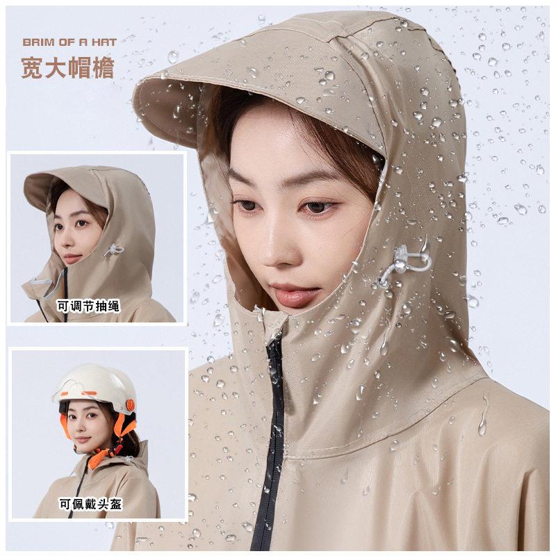 新款直销电动车电车雨衣加厚加長女成人款防暴雨连体摩托车自行车