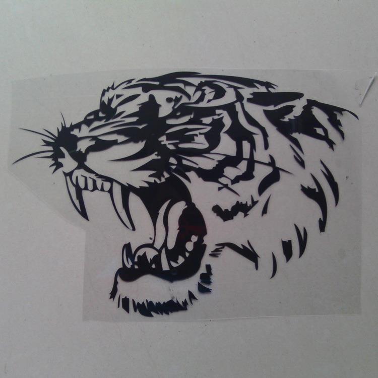 直销新款跨境直销汽车引擎盖车贴 反光老虎头贴纸定 做个性改装车