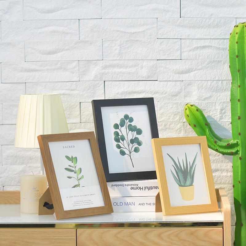 直销新款简约木质相框摆台手工拼图框6寸7寸装裱画框影楼相框