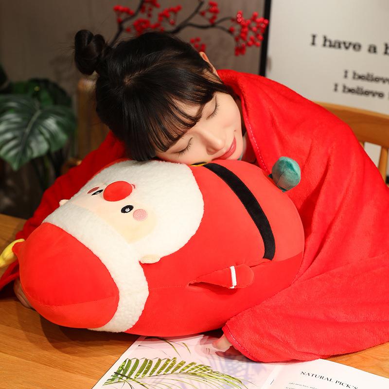 直销新款圣诞老人老奶奶玩偶冬季暖手抱枕糜鹿手捂午睡趴枕儿童圣