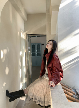 Joeyoo春季新款超火荷叶边波点半身裙女中长款设计感高腰蛋糕裙子