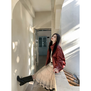 Joeyoo春季新款超火荷叶边波点半身裙女中长款设计感高腰蛋糕裙子