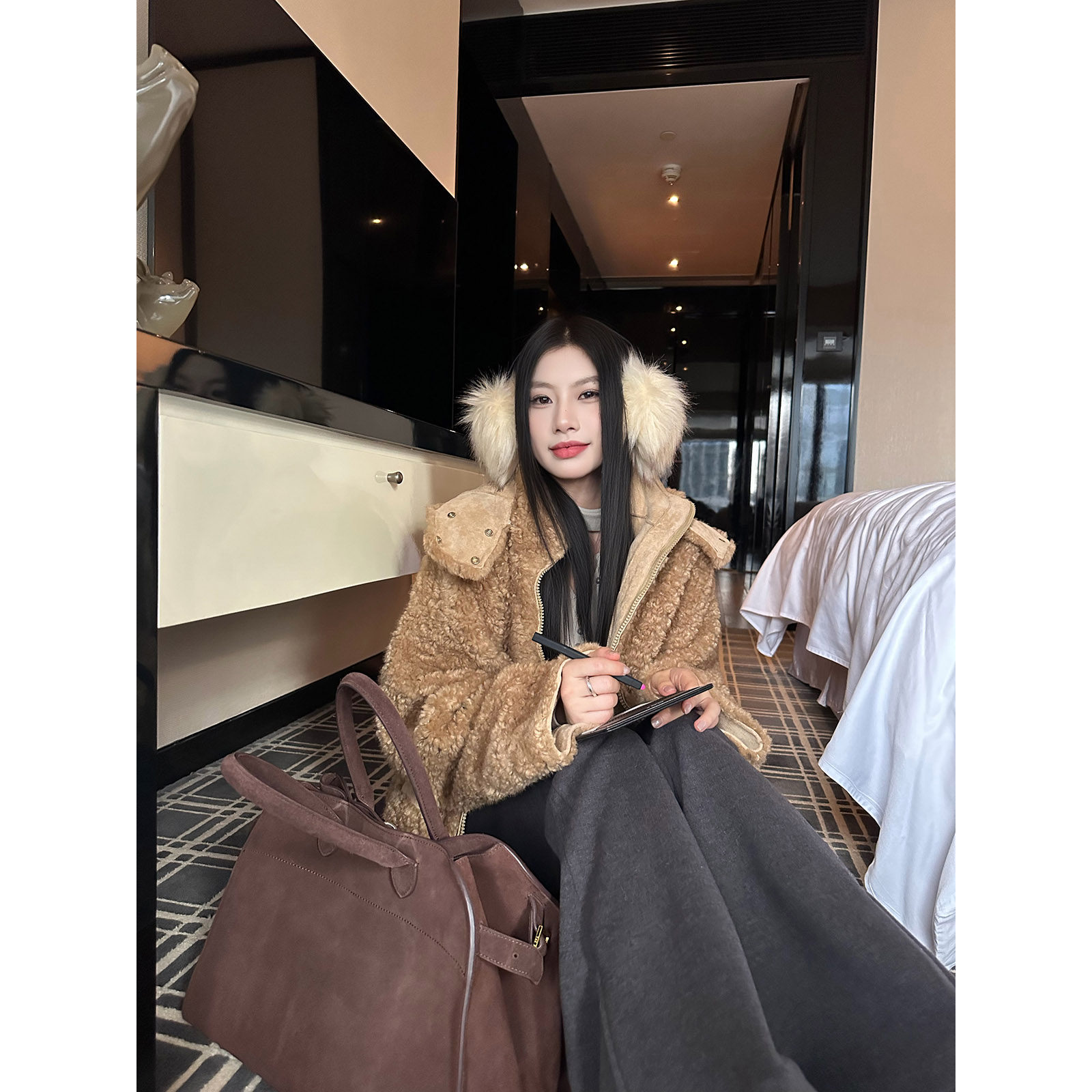 Joeyoo【12/23上新 绒绒雪人】冬季新款羊羔毛外套女慵懒氛围感