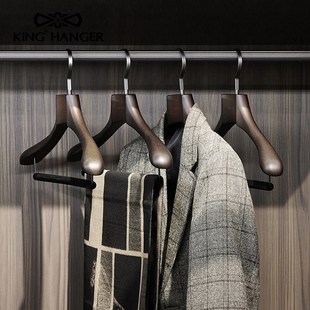 KH高端实木衣架高档西服大衣无痕衣挂衣柜衣橱衣帽间专用木质衣撑