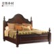 美式 复古实木双人床1.8米1.5米蚊帐架床罗马四柱大床主别墅床 欧式