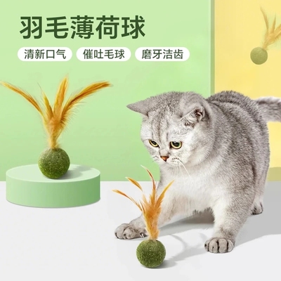 猫玩具猫薄荷球羽毛磨牙自嗨解闷