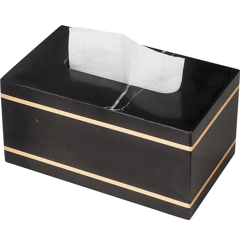 大理石长方形纸巾盒台式r擦手纸盒抽纸盒收纳定制家用客厅桌面轻