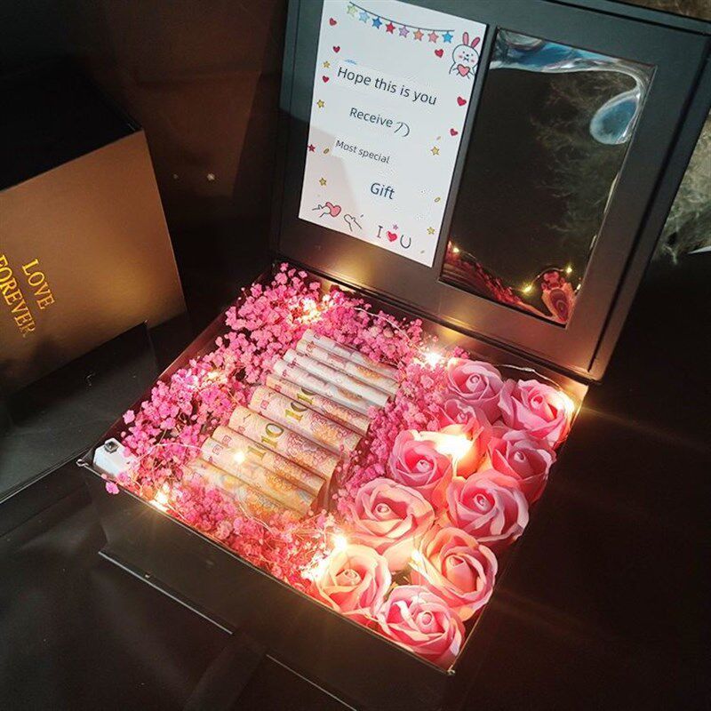 满天星干花装钱礼盒送男朋友妈妈女朋友老公生日R礼物情人节diy