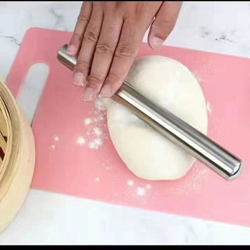 不锈钢擀面杖家用大小r号空心杆面棒擀饺子皮杆包子棍烘焙工具