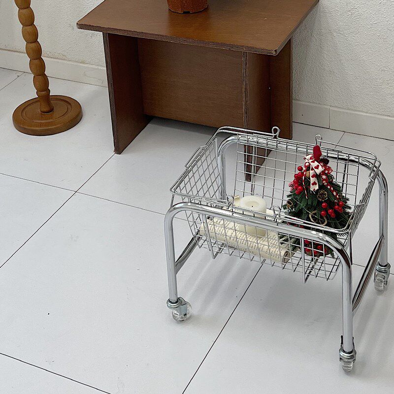 零食收纳推车可移动置物架家用客厅手提篮P子脏衣篓浴室整理筐