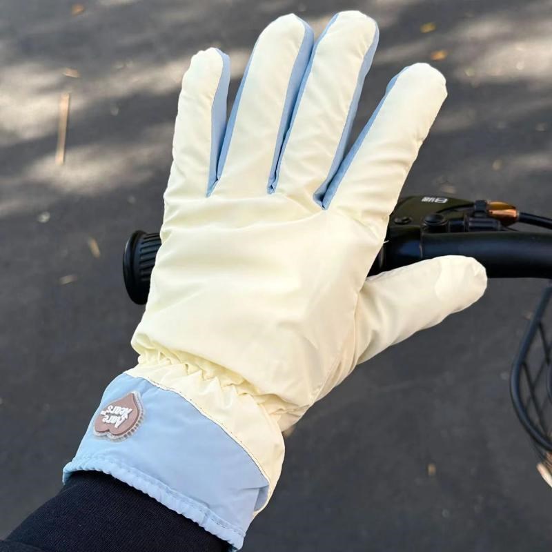 奶酪面包a小黄油骑车户外滑雪手套女冬季保暖加厚加绒小电驴可触