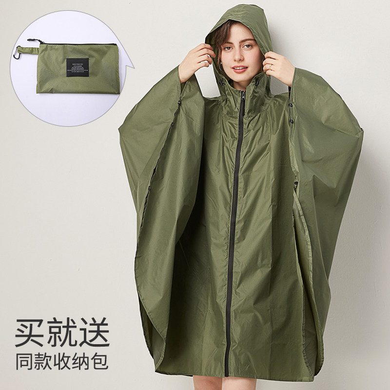 成人时尚斗篷雨衣披风男女情侣背A包骑车风衣式非一次性电动车大