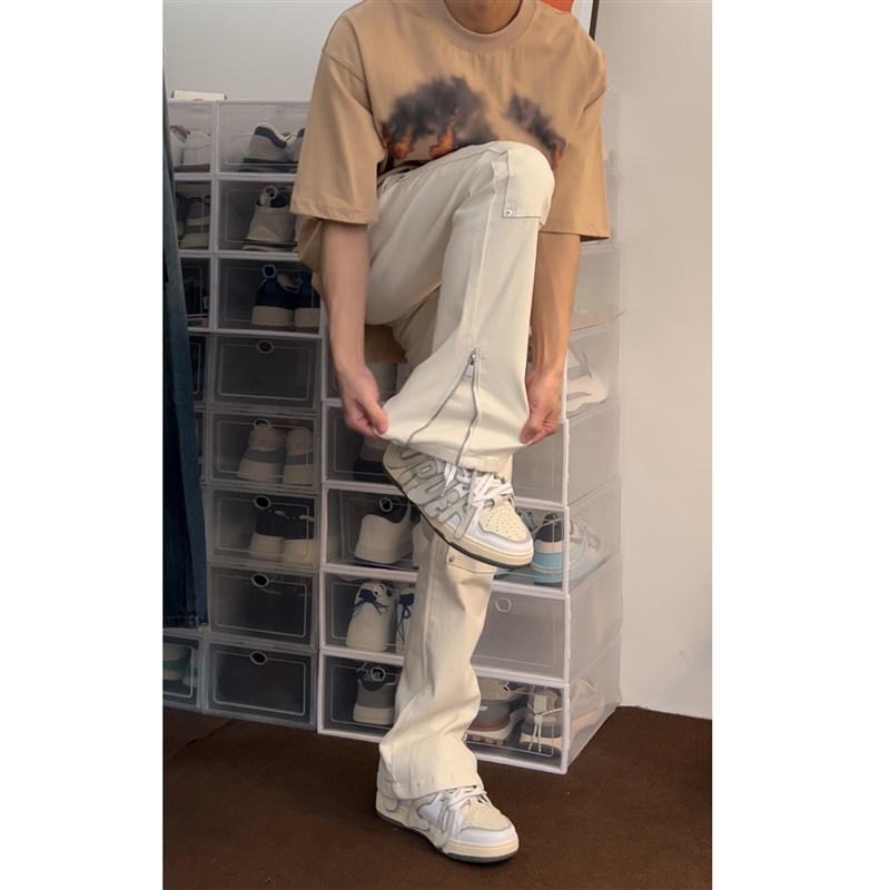 布老哥Blog机能风伐木裤高街vibeD风多口袋拉链牛仔裤美式微弹K33
