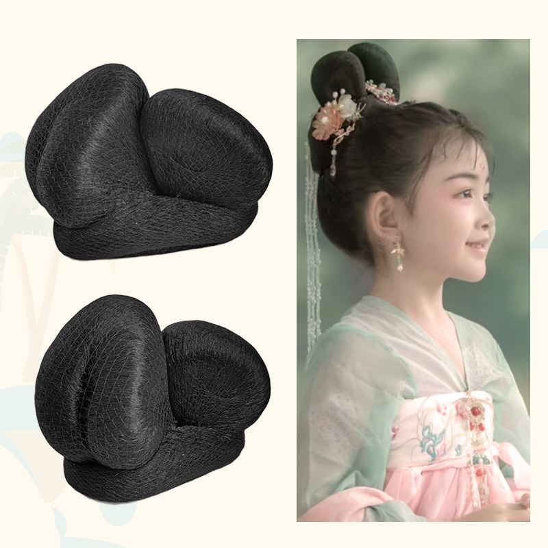 儿童古装汉服假发唐风长歌行发饰乐嫣头饰发包可U爱襦裙古风发髻