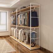 开放式 实木挂衣 衣柜金属衣帽间置物架子卧C室落地靠墙铁艺步入式