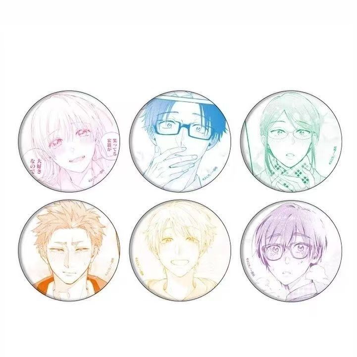 宅男腐女恋爱真难动漫原画单色系列周边桃濑成海二藤宏高吧唧徽章