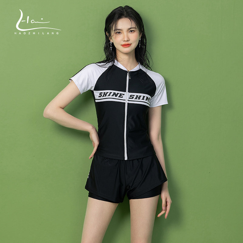 分体泳衣女款2025新款爆款专业竞速保守遮肚显瘦游W泳馆专用游泳