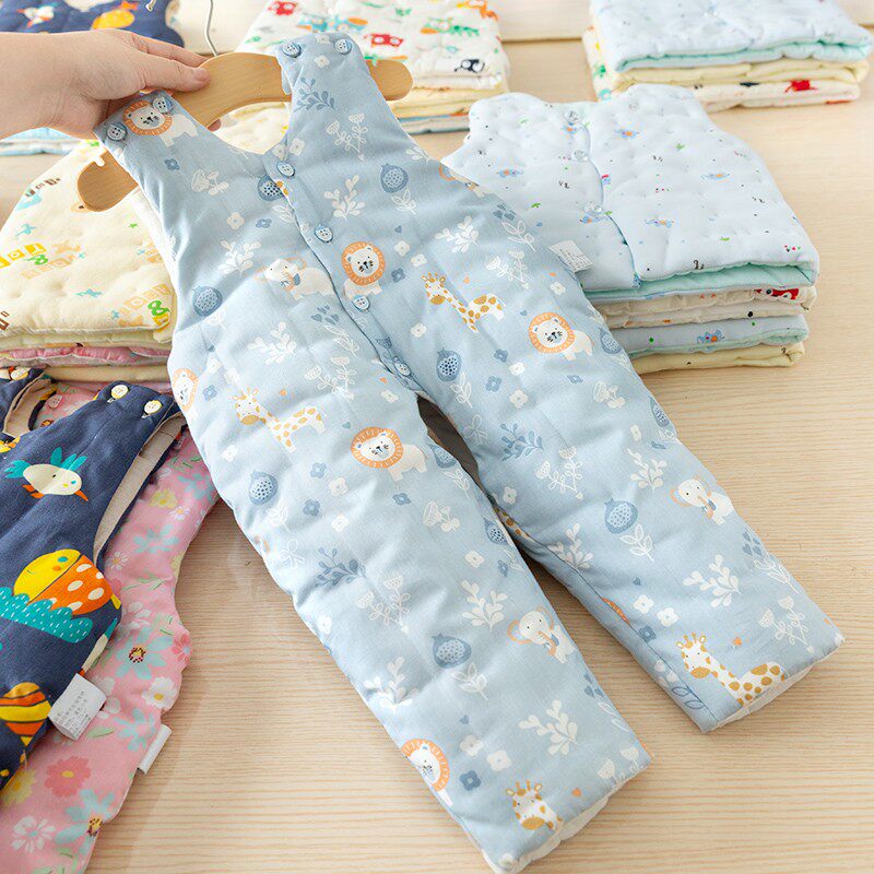 宝宝手工纯棉花棉衣 婴儿童棉袄背带棉裤套装 幼儿加厚内胆秋冬季